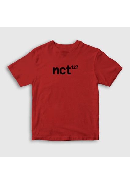 Unisex Çocuk Kırmızı Logo K-Pop Nct 127 T-Shirt