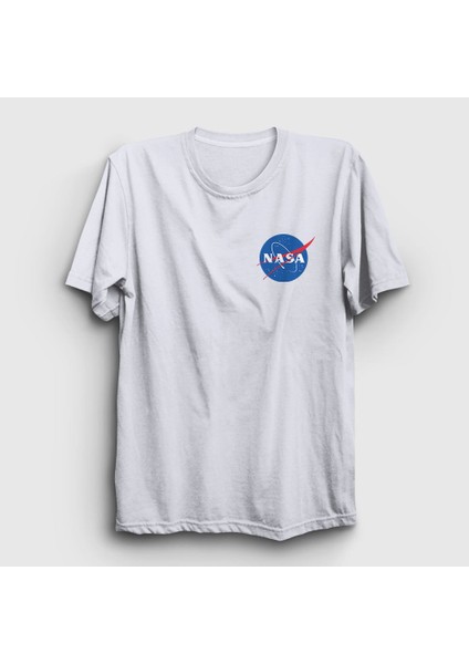 Unisex Beyaz Logo Nasa Space Uzay T-Shirt