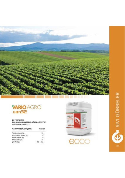 Igsaş Varıo Uan 32 Üre Amonym Sulfat Sıvı Gübre-25 kg indirimleri