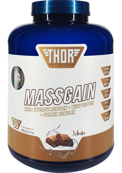 Thor Nutrition Massgainer 3kg, 30 Servis Formulated In Germany