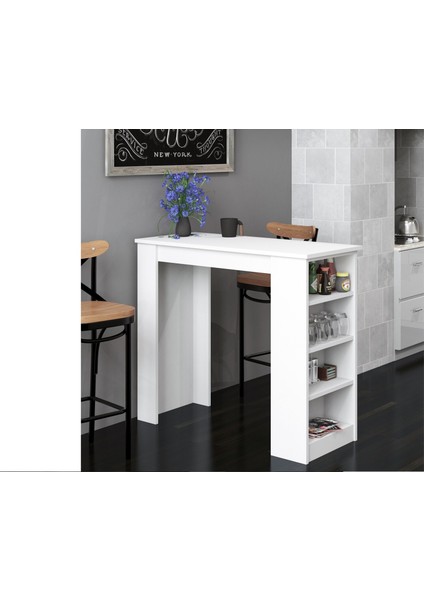 Tekila Raflı Yemek Masası Bar Masası Mutfak Masası