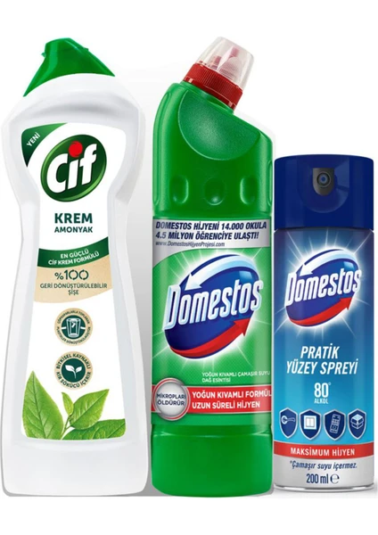 Dağ Esintisi 750 ml Cif 750 ml + Domestos Sprey 200 ml