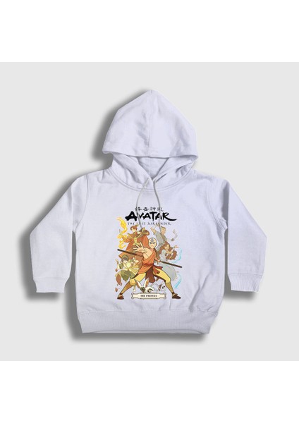 Unisex Çocuk Beyaz Promise Anime Avatar The Last Airbender Kapüşonlu Sweatshirt