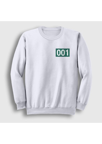 Unisex Beyaz Oh LL Nam 001 Squid Game Sweatshirt