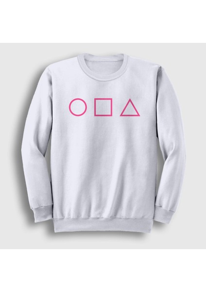 Unisex Beyaz Purple Symbols Squid Game Sweatshirt
