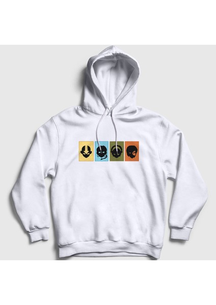 Unisex Beyaz Chars Anime Avatar The Last Airbender Kapüşonlu Sweatshirt