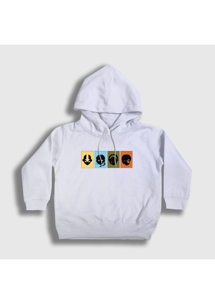 Unisex Çocuk Beyaz Chars Anime Avatar The Last Airbender Kapüşonlu Sweatshirt