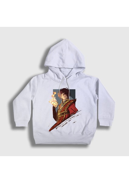 Unisex Çocuk Beyaz Zuko Anime Avatar The Last Airbender Kapüşonlu Sweatshirt