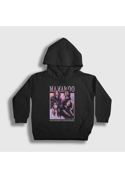 Unisex Çocuk Siyah Poster K-Pop Mamamoo Kapüşonlu Sweatshirt