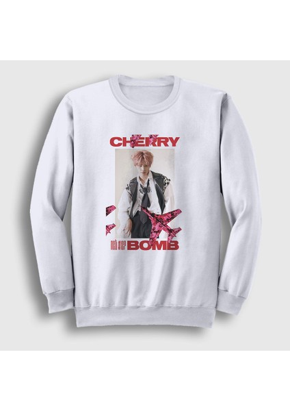 Unisex Beyaz Cherry Bomb K-Pop Nct 127 Sweatshirt