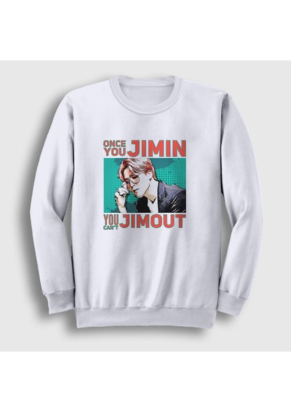 Unisex Beyaz Jimout K Pop Jimin Bts Sweatshirt