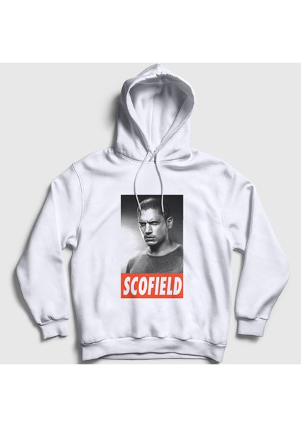 Unisex Beyaz Michael Scofield Prison Break Kapüşonlu Sweatshirt