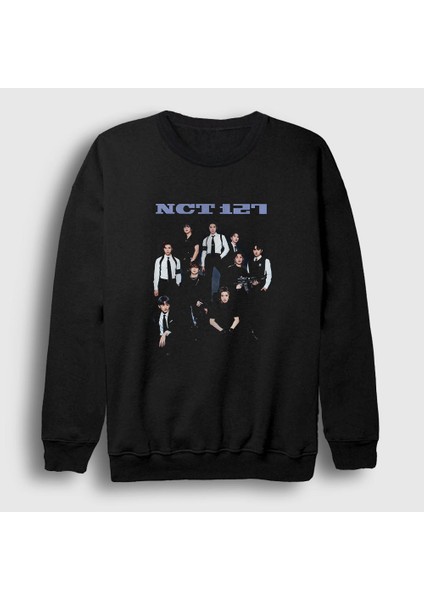 Unisex Siyah Poster K-Pop Nct 127 Sweatshirt