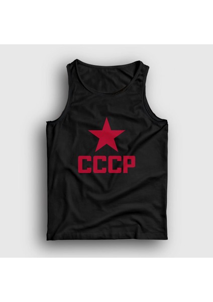 Unisex Siyah Red CCCP Sovyetler Birliği Atlet