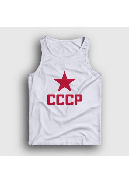 Unisex Beyaz Red CCCP Sovyetler Birliği Atlet