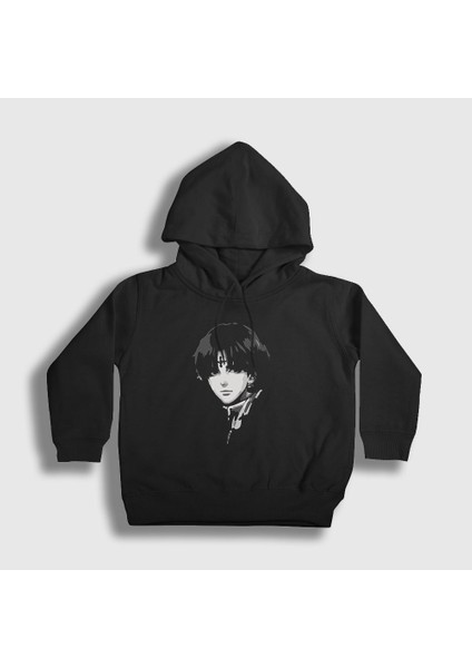 Unisex Çocuk Siyah Chrollo Lucilfer V5 Anime Hunter X Hunter Kapüşonlu Sweatshirt