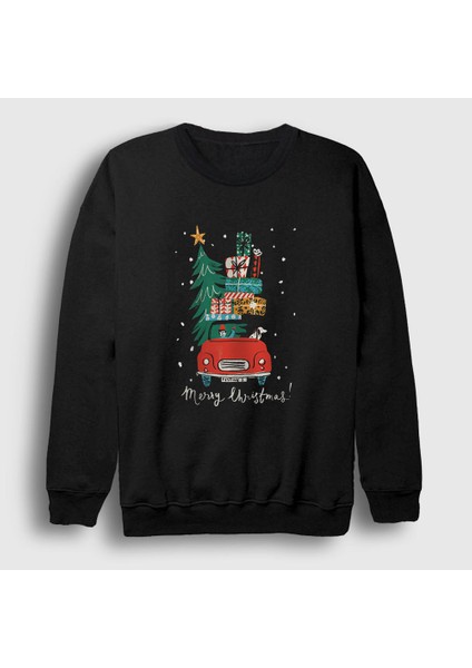 Unisex Siyah Hediyeler Yılbaşı Sweatshirt