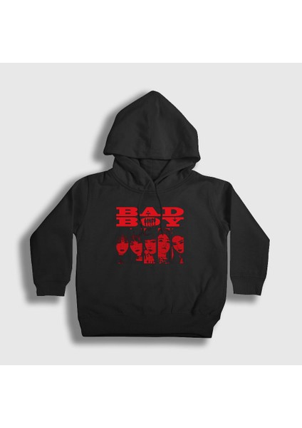 Unisex Çocuk Siyah Bad Boy K-Pop Red Velvet Kapüşonlu Sweatshirt
