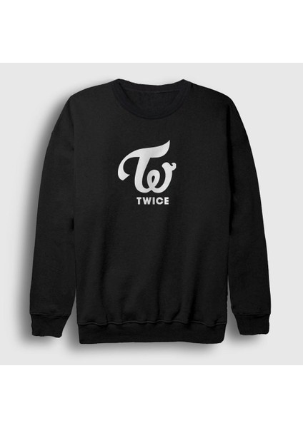 Unisex Siyah Logo V2 K-Pop Twice Sweatshirt