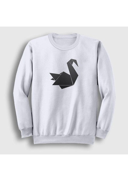 Unisex Beyaz Origami Swan Prison Break Sweatshirt