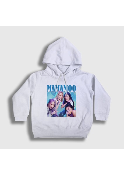Unisex Çocuk Beyaz Poster V2 K-Pop Mamamoo Kapüşonlu Sweatshirt