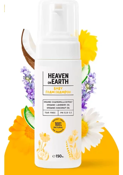 Heaven on Earth HonE VEGAN %100 DOĞAL VE ORGANİK içerikli Konak  Bebek Köpük Şampuanı/ Heaven on Earth HonE VEGAN 100% NATURAL Baby Foam Shampoo- 150mL