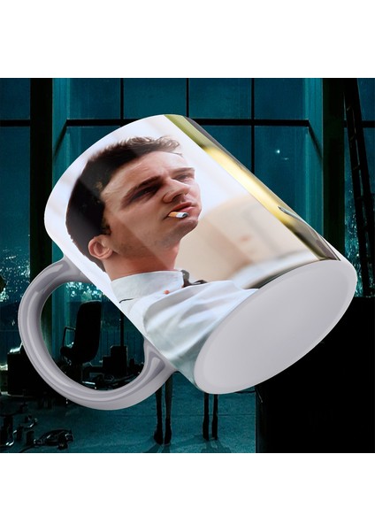 Fight Club Dövüş Kulübü 3 Tarafı Baskılı Porselen Kupa