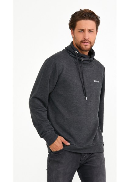 Süperlife Dökümlü Şal Yaka Brooklyn Baskılı Sweat SPR22SW143