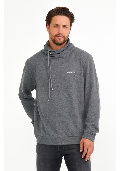 Süperlife Dökümlü Şal Yaka Brooklyn Baskılı Sweat SPR22SW143
