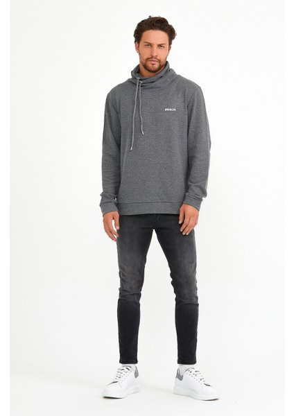 Süperlife Dökümlü Şal Yaka Brooklyn Baskılı Sweat SPR22SW143