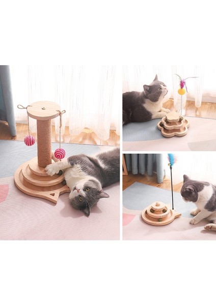 MZP01 Masif Ahşap Komik Kedi Pikap Tırmalama Tahtası -- Çift Trompet indirimleri