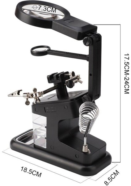 3x 4.5x 25X Büyütec Yardımcı El Lehimleme Havya Standı