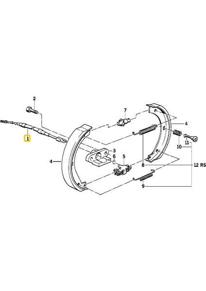 Bmw E30 Uyumlu Disk Fren Için FEBI El Fren Teli 34411158421