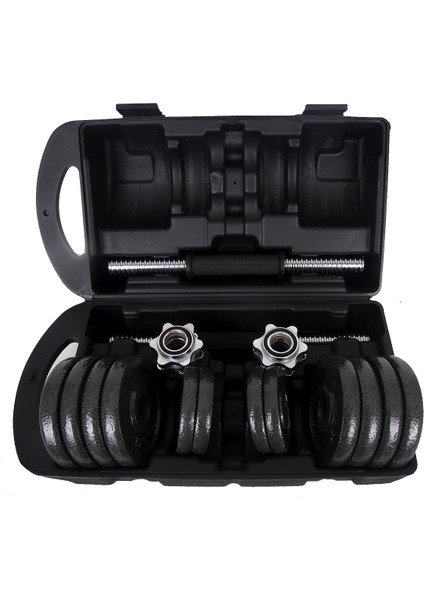 Döküm Plaka Dambıl Seti Çantalı Dumbell Set 15KG