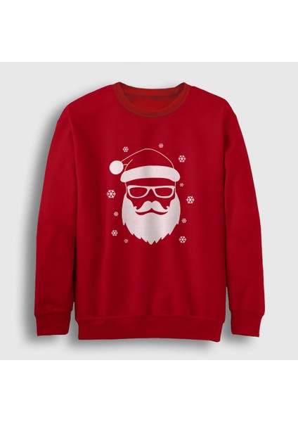 Unisex Kırmızı Noel Baba Santa Claus Yılbaşı Sweatshirt
