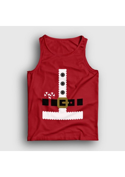 Unisex Kırmızı Kostüm Noel Baba Santa Claus Yılbaşı Atlet
