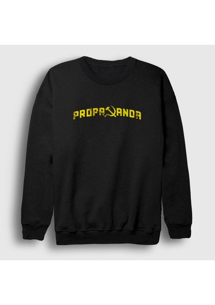 Unisex Siyah Propaganda CCCP Sovyetler Birliği Sweatshirt