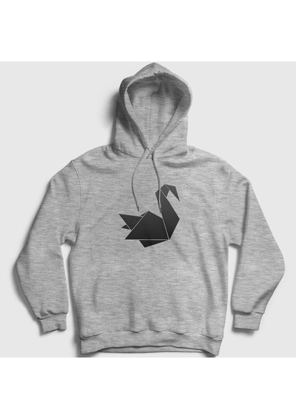 Unisex Gri Origami Swan Prison Break Kapüşonlu Sweatshirt