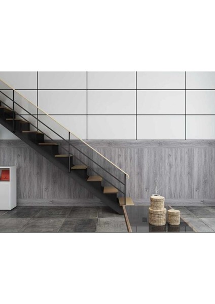 Yapışkanlı Gri Ahşap Esnek Zemin Yer Duvar Döşeme Parkesi NWYP09