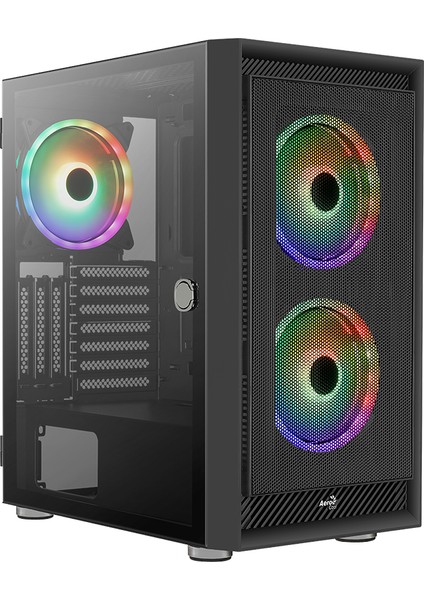 Graphite 3 x ARGB Fanlı Güçlendirilmiş Camlı Tam Mesh Ön Panel 6 Port Fan Kontrolcülü USB 3.0 Mid Tower Bilgisayar Kasası (Ae-Grpht)