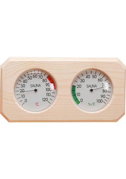 2'si 1 Arada Ahşap Sauna Higrotermograf Termometre - Kahverengi (Yurt Dışından)