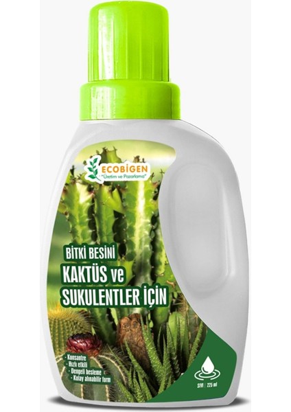 Kaktüs ve Sukulentler Için Bitki Besini Sıvı 1 Adet