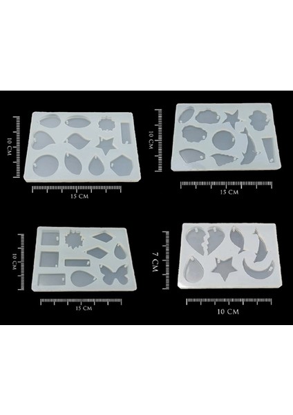 Reçine Epoksi Kalıp Çoklu Takı Kalıbı Set 4'lü