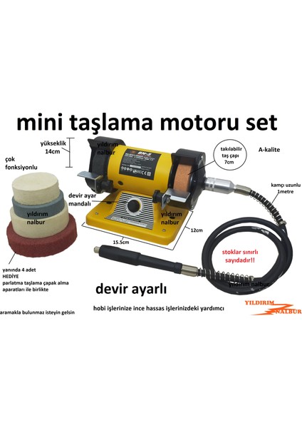 Mini Taşlama Makinası Kalıpçı Çark Makinası Hobi Parlatma Cila Motoru Çok Amaçlı