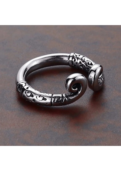 TS001481 Wukong Arzulu Hoop Kral 2 Çelik Erkek Yüzük