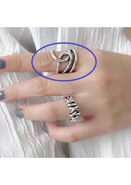 TS001313 Geçme Motif 925 Ayar Gümüş Kadın Yüzük Ayarlanabilir fiyatları