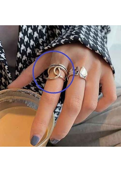 TS001313 Geçme Motif 925 Ayar Gümüş Kadın Yüzük Ayarlanabilir modelleri