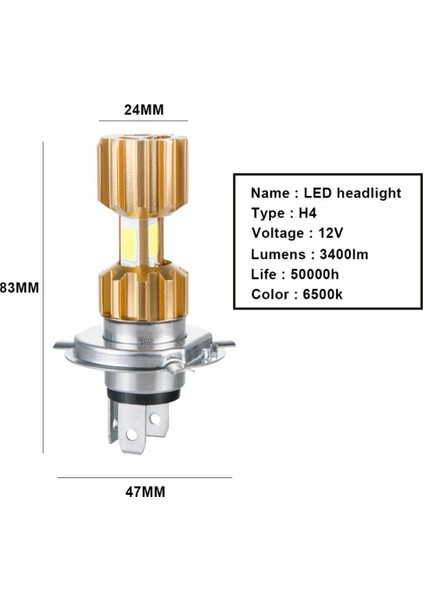 H4 LED Motosiklet Far Moto Ampuller 3400LM Süper Parlak Motosiklet Baş Lambası modelleri