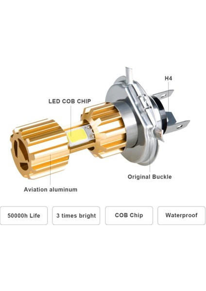 H4 LED Motosiklet Far Moto Ampuller 3400LM Süper Parlak Motosiklet Baş Lambası fırsatları