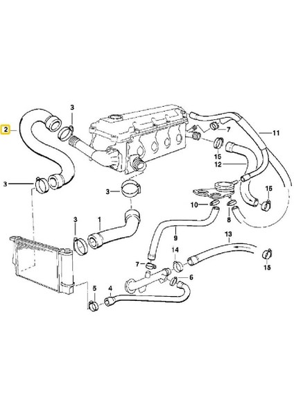 Bmw E36 ve Z3 Uyumlu M43 Motor Radyatör Alt Hortumu 11531247203